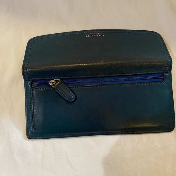 Royal Blue Coach Legacy Leather Soft Wallet - Picture 2 of 3